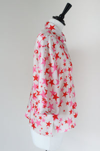 Vicolo Shirt Top - Cream / Pink Stars - Label S ( Fit M / UK 10 )