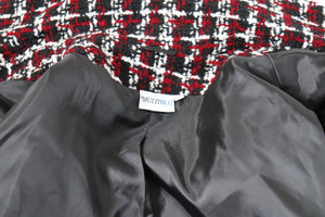 Boucle Tweed Jacket - MultiBlu - Vintage 1990s - Burgundy / Black - M / UK 12