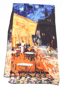 Van Gogh Print Silk Scarf - Nachtcafé - Long