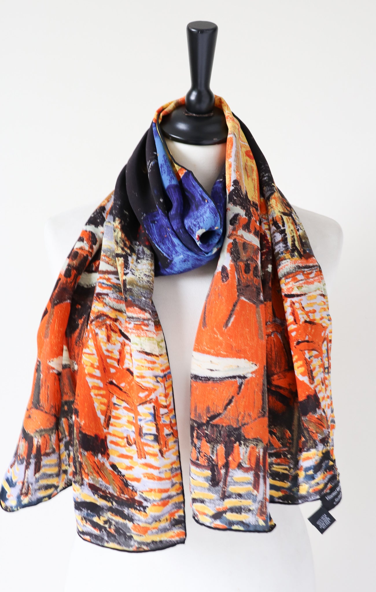 Van Gogh Print Silk Scarf - Nachtcafé - Long