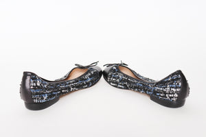 Toe Cap Pumps - Tweed / Black Leather - Navyboot - 37 / UK 4