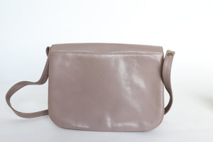 Beige Leather 1980s Shoulder Bag - Vintage - 2 Way Shoulder Strap - Small / Medium