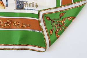 1960s Paris Souvenir Silk Scarf  - Concorde / Tour Eiffel  - Medium