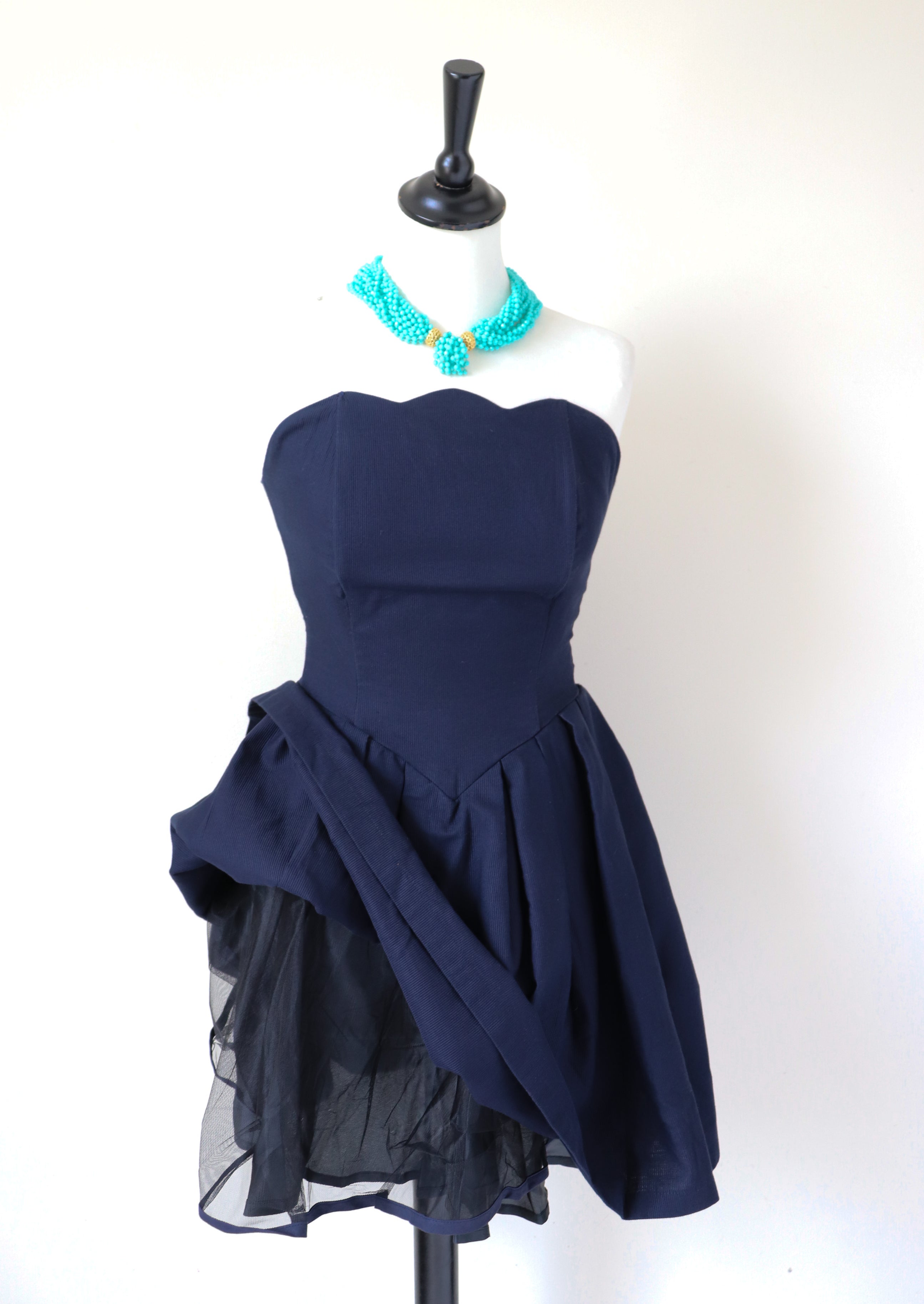 Strapless Prom Dress -  1990s - Cotton -  XXS / UK 6