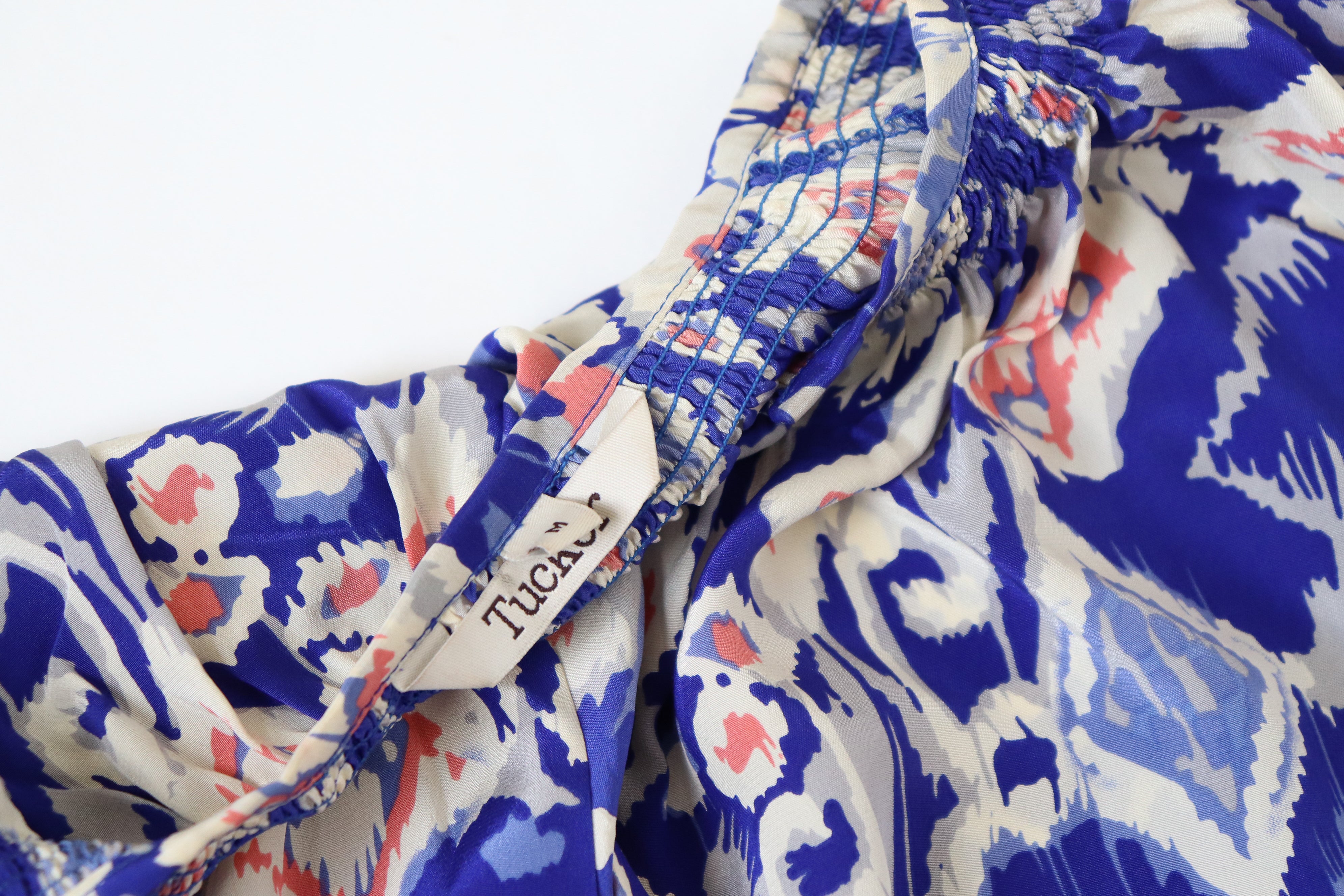 Tucker NYC Silk Dress - Classic Shirt Dress - Blue Ikat -  M - Fit  UK 12