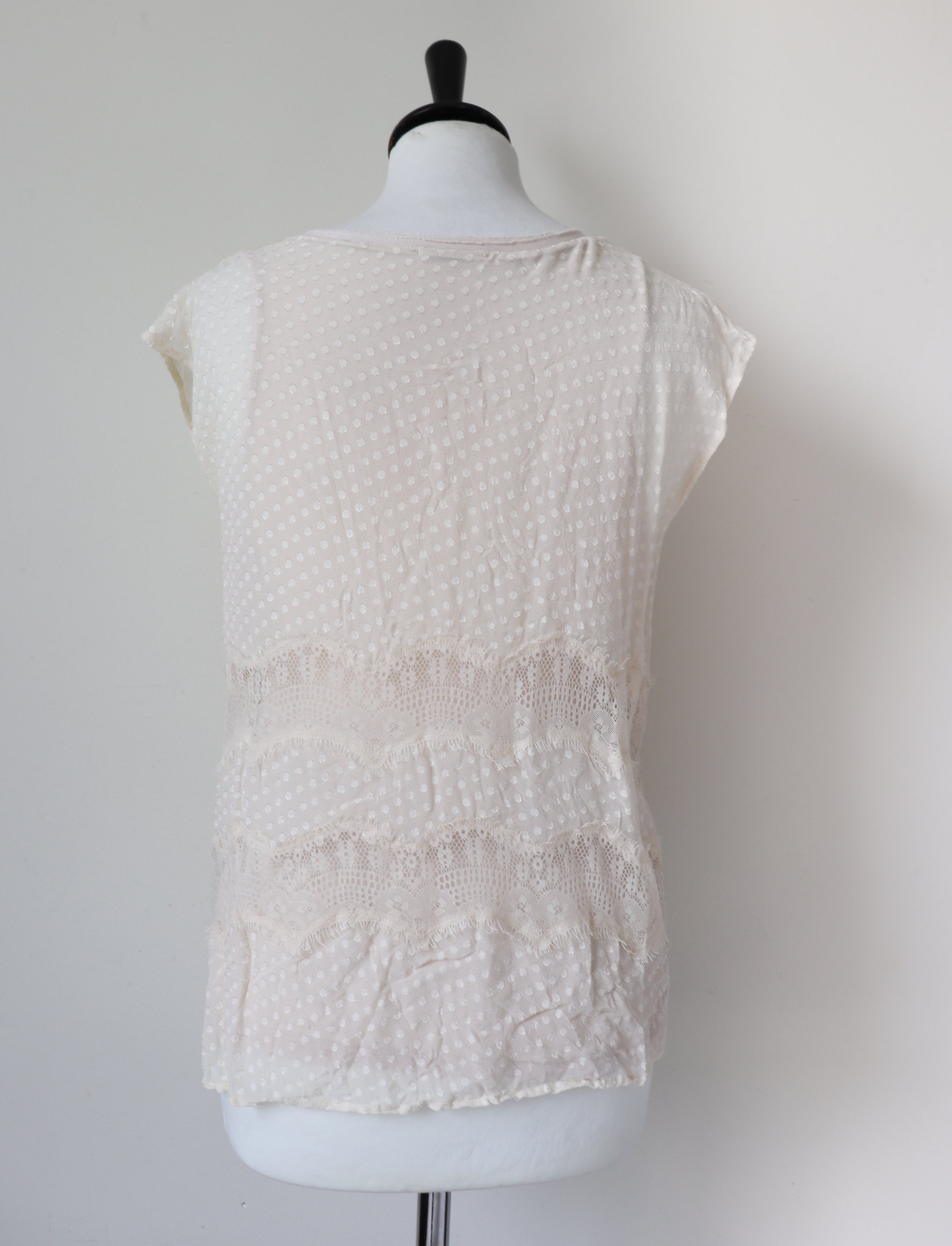 Cream Lace Vest Top - Intimissimi - Camisole / Shell Top - S / UK 10