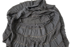 Black Prairie Peasant Skirt - Elasticated Waist - S / M - UK 10 / 12