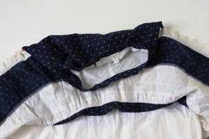 Prairie Skirt - Vintage 1970s - Blue /White / Red  Tiered - XS - UK 8
