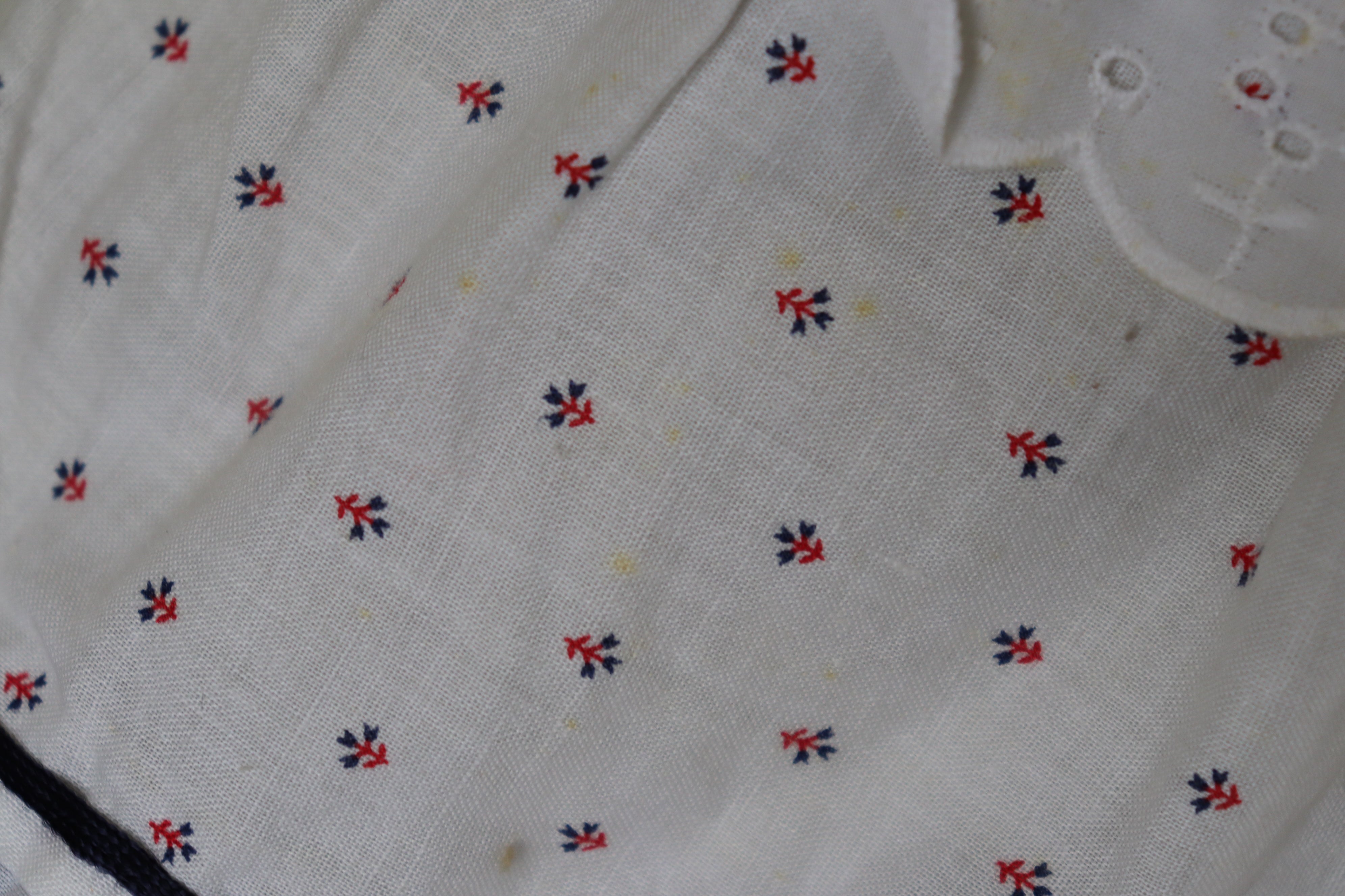 Prairie Skirt - Vintage 1970s - Blue /White / Red  Tiered - XS - UK 8