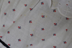 Prairie Skirt - Vintage 1970s - Blue /White / Red  Tiered - XS - UK 8