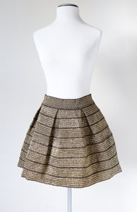 Gold Mini Flared Skirt - Stretchy - Ginger G - L / UK 14