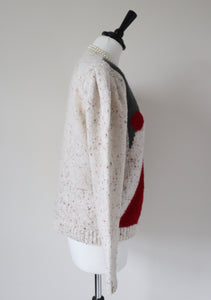 1980s Vintage Wool Blend Cardigan - 1940s Shape - M /  UK 12