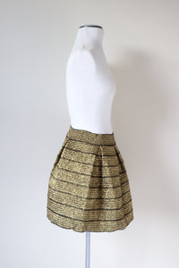 Gold Mini Flared Skirt - Stretchy - Ginger G - L / UK 14