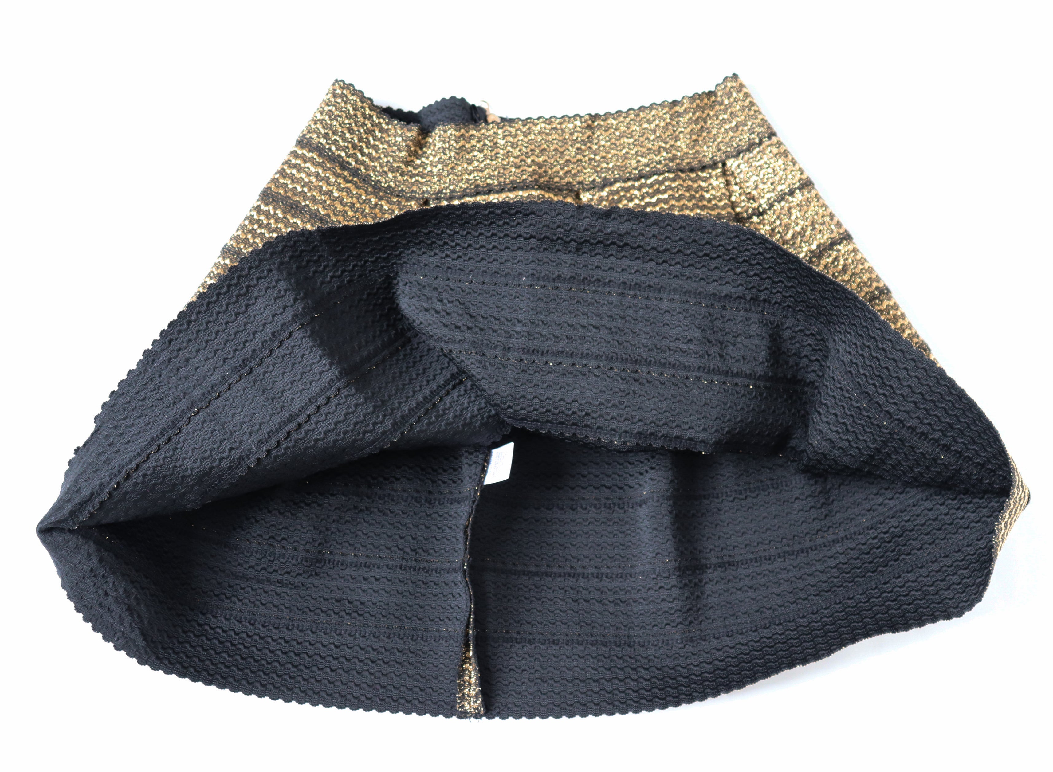 Gold Mini Flared Skirt - Stretchy - Ginger G - L / UK 14