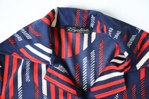 Krystina Vintage Shirt Dress - Polyester Striped - 1970s - UK 8 / 10