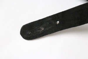 Black Suede Leather Tyrol Corset Vintage Belt - Dirndle - Wide - Small