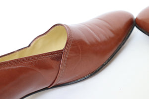 Vintage Mid Heel Loafers / Pumps - Brown Leather - NICOL - Fit Narrow 39 / UK 6