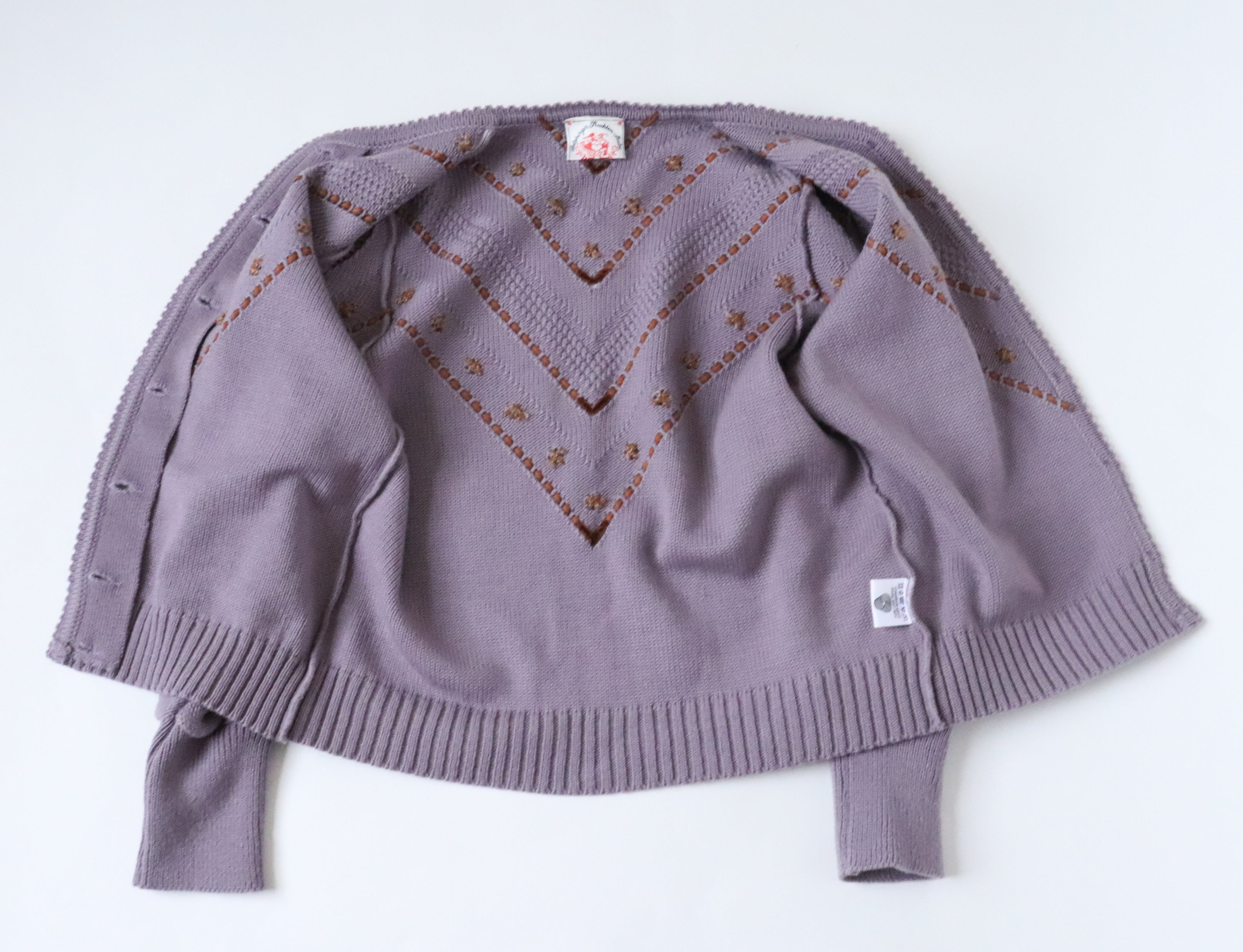 Vintage Tirol Wool Cardigan - Mauve Wool- Saltzburger Trachten - Oktoberfest - M / UK 12