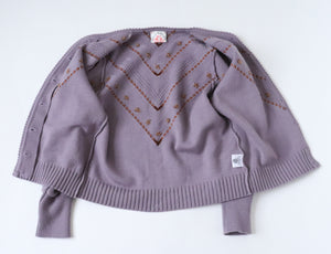 Vintage Tirol Wool Cardigan - Mauve Wool - Saltzburger Trachten - Oktoberfest - M / UK 12