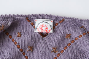 Vintage Tirol Wool Cardigan - Mauve Wool - Saltzburger Trachten - Oktoberfest - M / UK 12