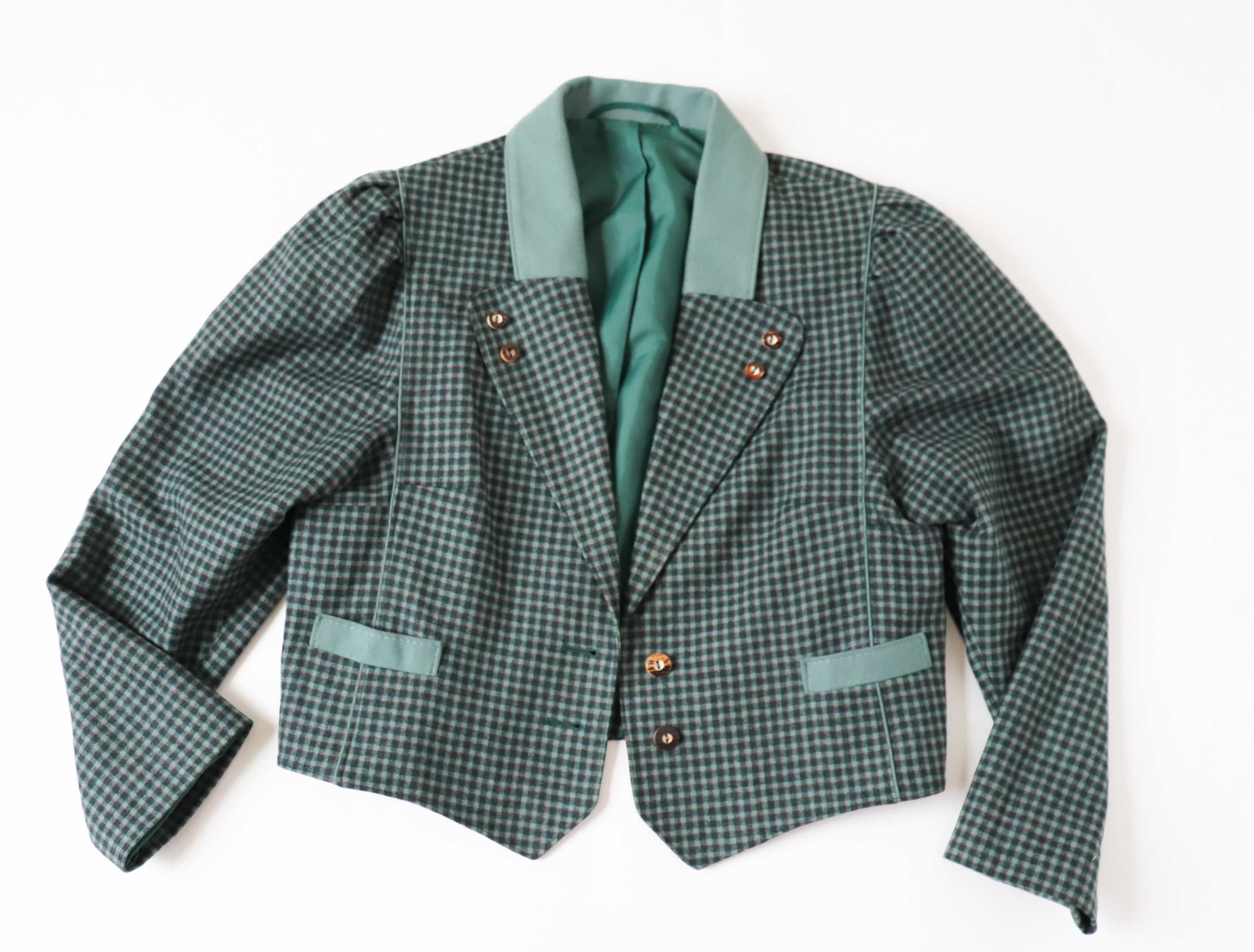 Tirol Trachten Jacket - Green Wool - 1980s Vintage - M / L - UK 12 / 14