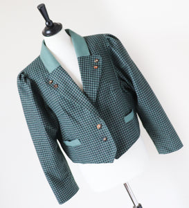 Tirol Trachten Jacket - Green Wool - 1980s Vintage - M / L - UK 12 / 14