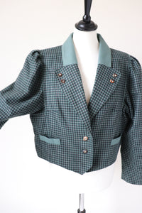 Tirol Trachten Jacket - Green Wool - 1980s Vintage - M / L - UK 12 / 14