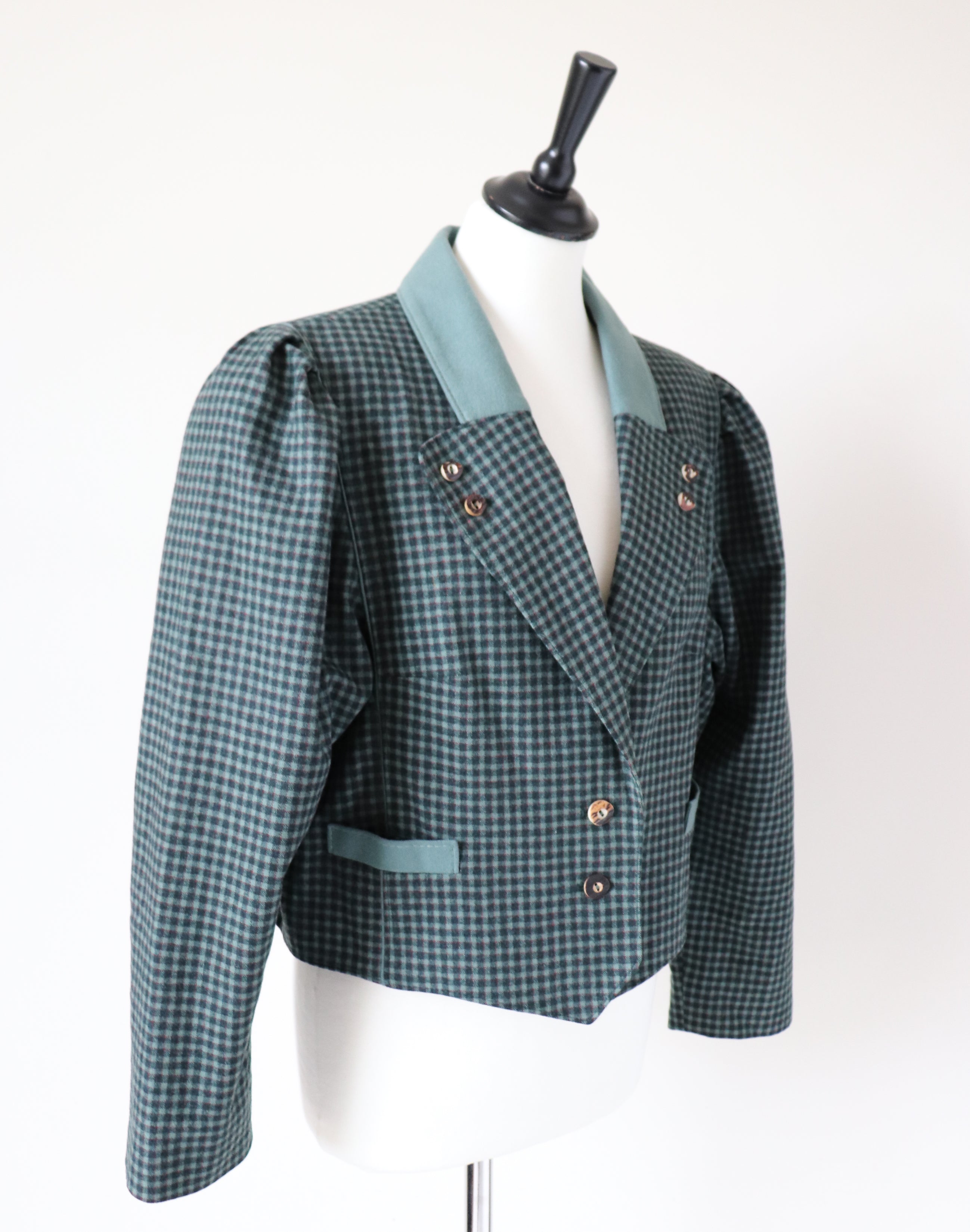 Tirol Trachten Jacket - Green Wool - 1980s Vintage - M / L - UK 12 / 14