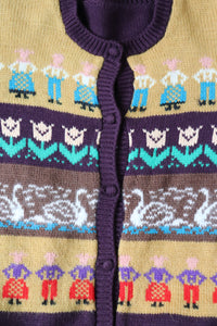 RESERVED Vintage Fair Isle Cardigan - Paper Dolls  - Wool - S / UK 10