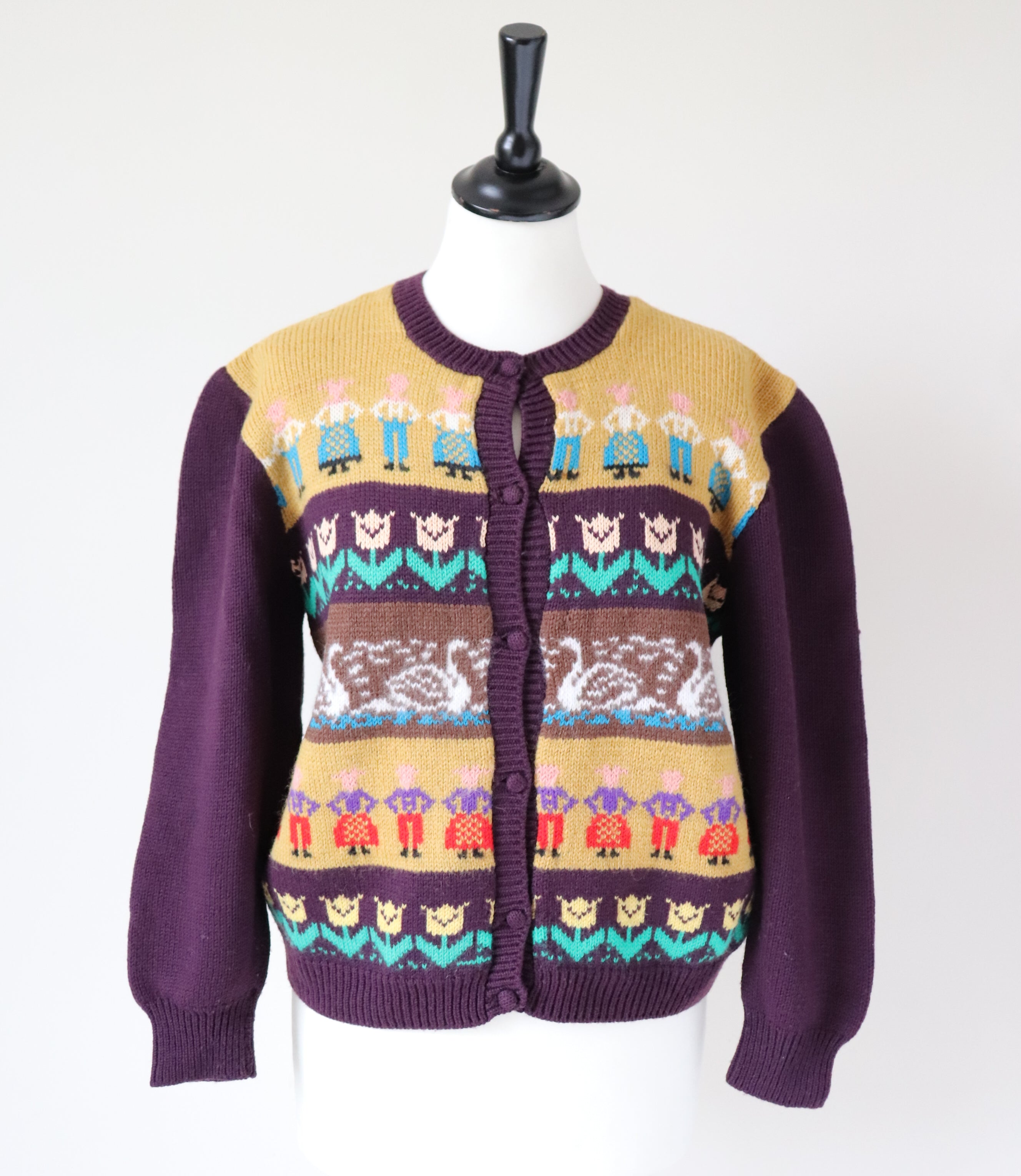 RESERVED Vintage Fair Isle Cardigan - Paper Dolls  - Wool - S / UK 10