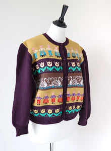 RESERVED Vintage Fair Isle Cardigan - Paper Dolls  - Wool - S / UK 10