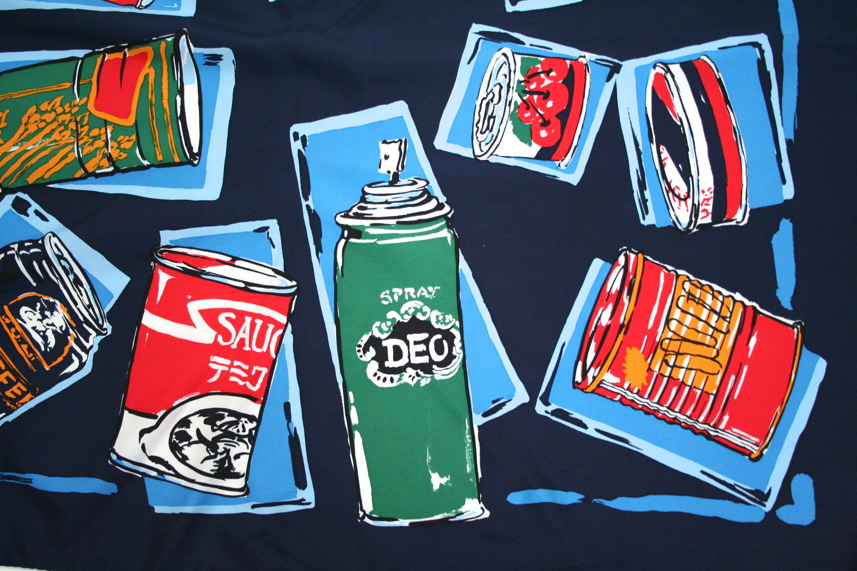 Pop Art 'Household Tins' vintage silk scarf