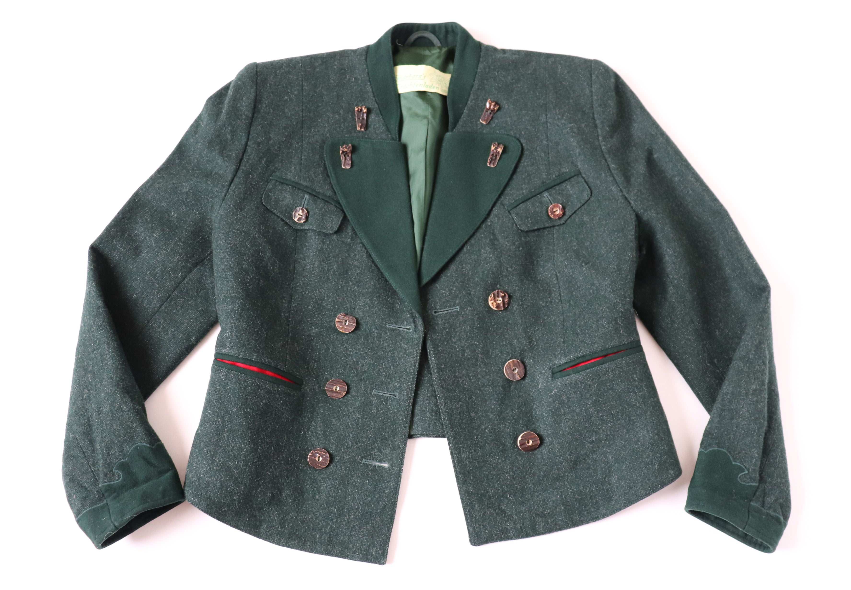 Vintage Tirol Trachten Jacket - Green Wool - Barbara's Trachtenladen - M / UK 12