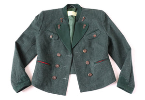 Vintage Tirol Trachten Jacket - Green Wool - Barbara's Trachtenladen - M / UK 12