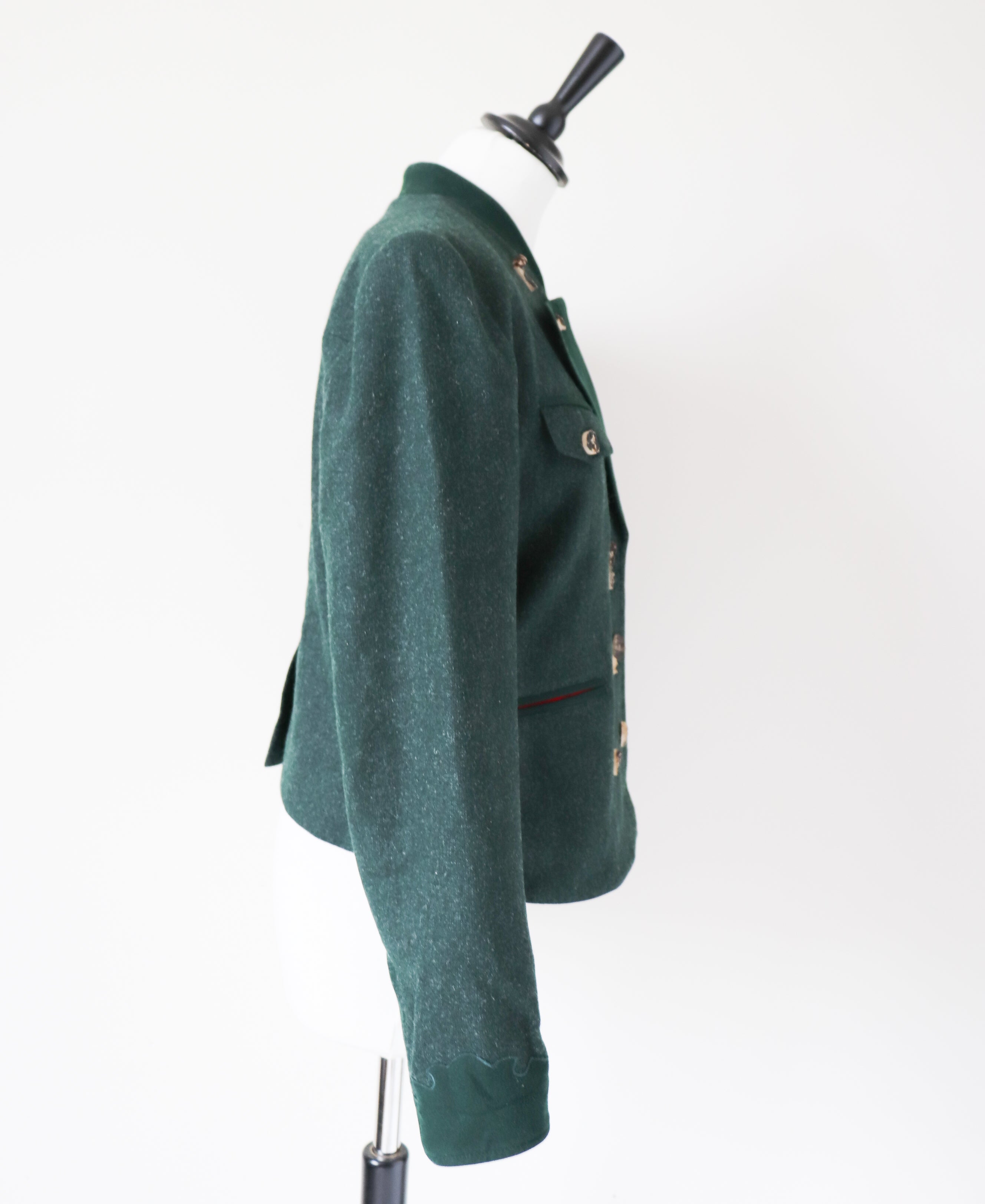 Vintage Tirol Trachten Jacket - Green Wool - Barbara's Trachtenladen - M / UK 12