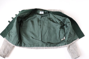 Vintage Tirol Trachten Jacket - Furry Grey Wool Blend - Fit  L  / UK 14