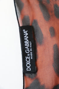 Dolce & Gabbana Leopard Print Chiffon Silk Scarf - Brown -  LARGE