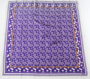 MaxMara Silk Scarf - Purple - Geometric  / Chains Print - Large