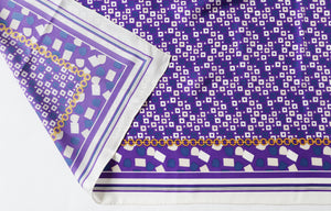 Max Mara Silk Scarf - Purple - Geometric / Chains Print - Large