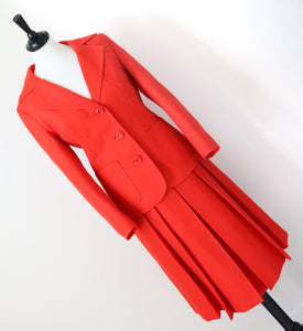 Vintage Red Jacket & Skirt Suit - 1970s - XXS / XS / UK 6 / 8