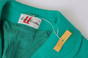 Vintage 1960s Green Coat - Polyamide - Lucie Linden - M  / UK 12 - Label Attached