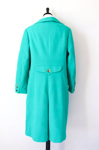Vintage 1960s Green Coat - Polyamide - Lucie Linden - M  / UK 12 - Label Attached