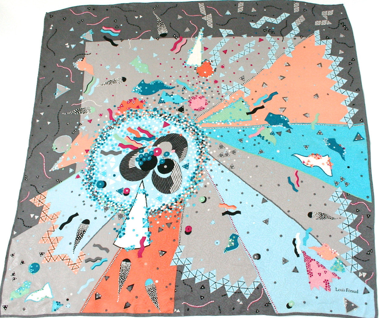 Louis Feraud - Abstract 'Psychedelic Explosion' print silk scarf 