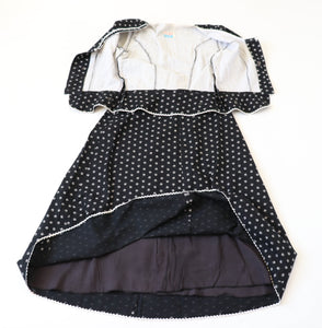 Vintage 1970s Tirol Corset Top & Skirt Suit - Black - Isola - S / UK 10