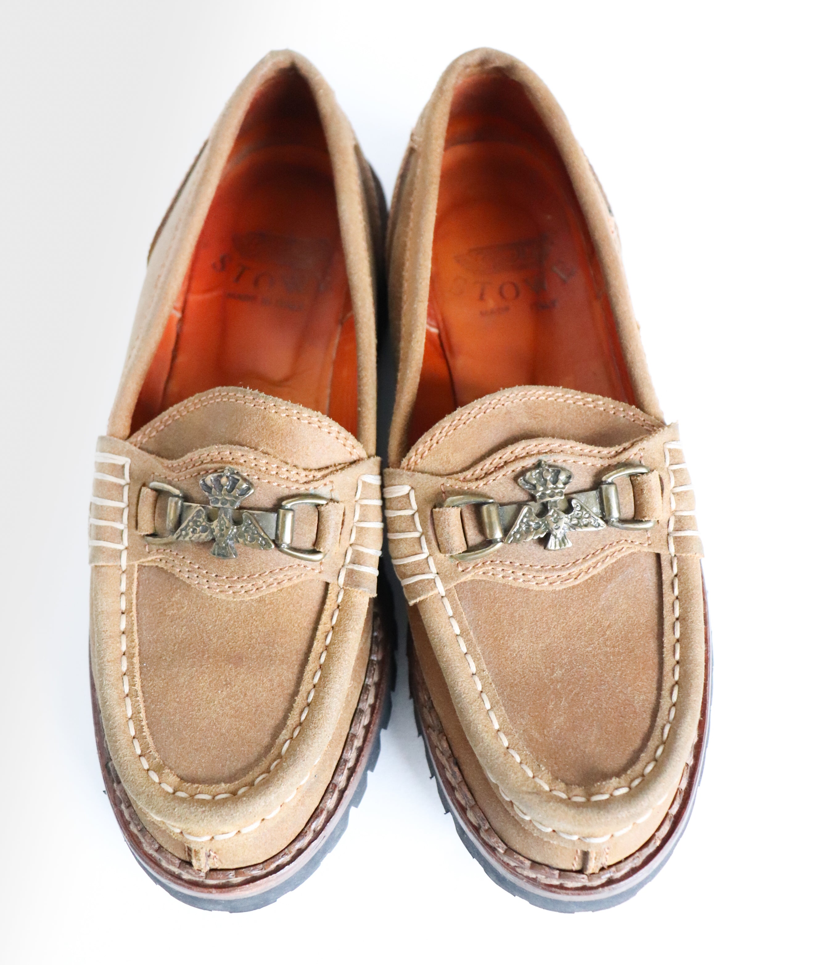 Stowe Vintage Loafers - Tirol -   Brown Suede  Leather  - (Label 38.5) Fit Narrow 38