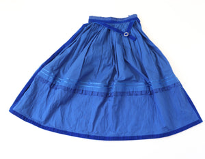 Helene Straber Dindl Skirt - Blue Cotton - Tirol / Oktoberfest - XS / UK 8