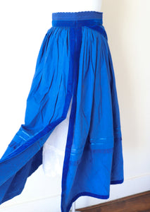 Helene Straber Dindl Skirt - Blue Cotton - Tirol / Oktoberfest - XS / UK 8