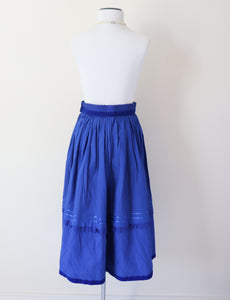 Helene Straber  Dindl Skirt -  Blue Cotton - Tirol / Oktoberfest - XS / UK 8