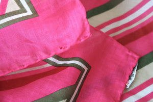 Jaeger pink striped cotton neckerchief scarf - Small