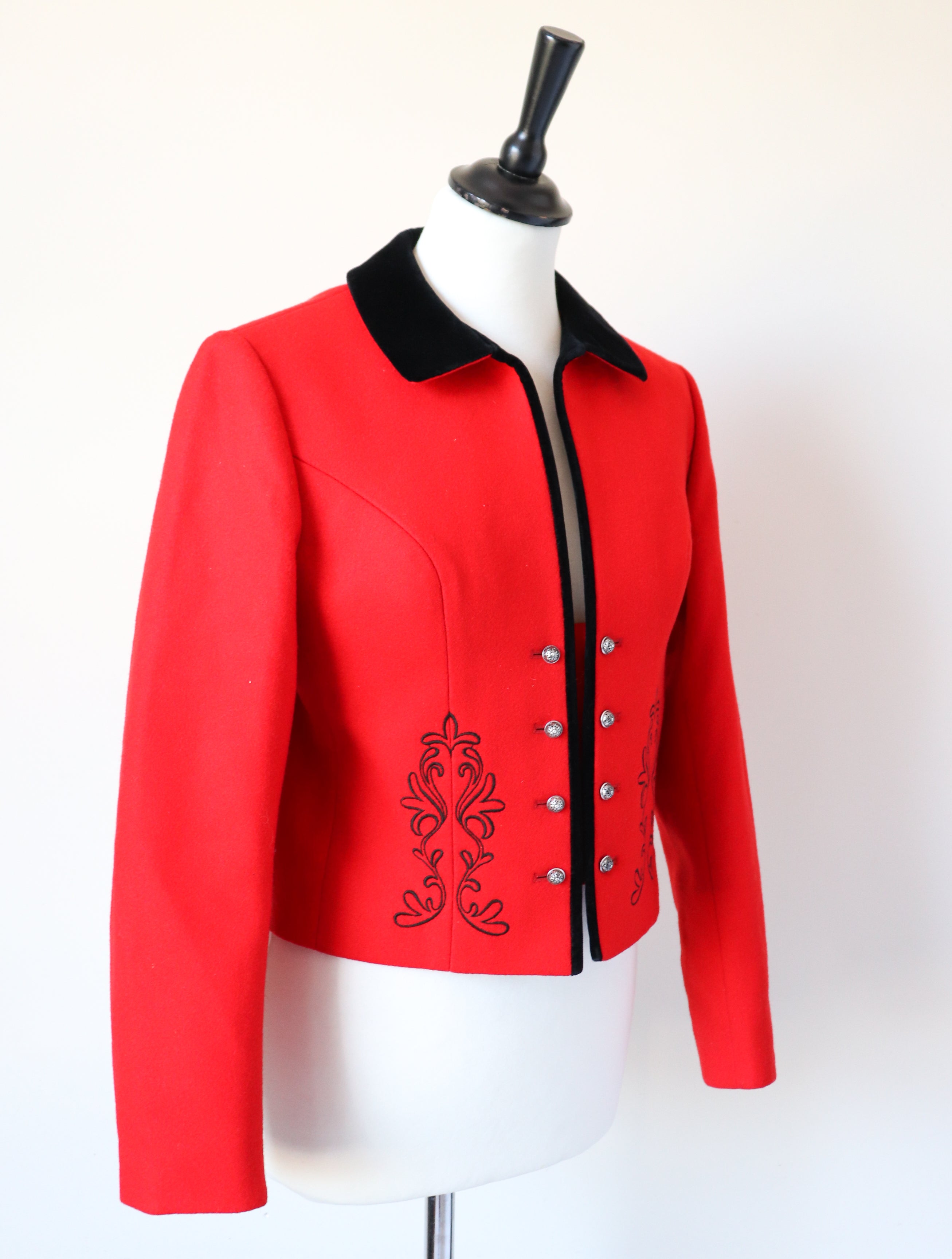 Red Trachten / Riding Jacket - Wool - Vintage Tirol - Hamo Tyroler Loden - S / UK 10